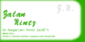 zalan mintz business card